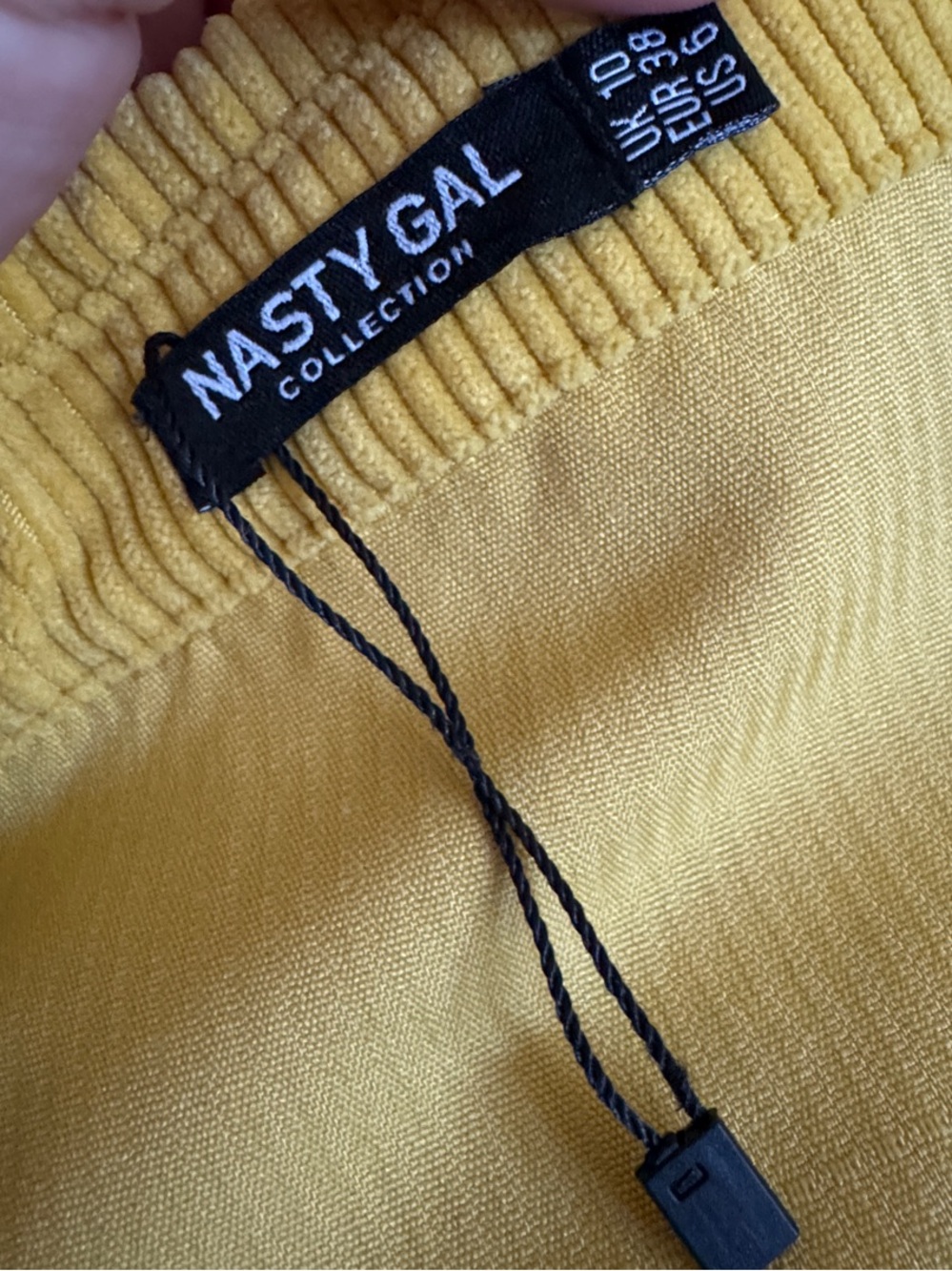 Nasty Gal Mustard Yellow Corduroy-Trim Top - Picture 2 of 6